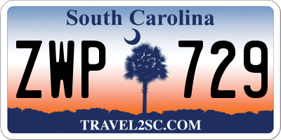 SC license plate ZWP729