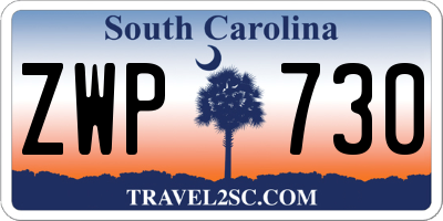 SC license plate ZWP730