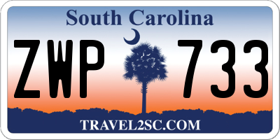 SC license plate ZWP733