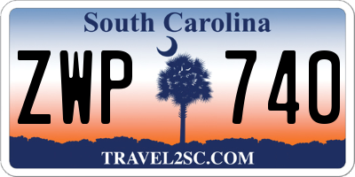 SC license plate ZWP740
