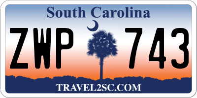 SC license plate ZWP743