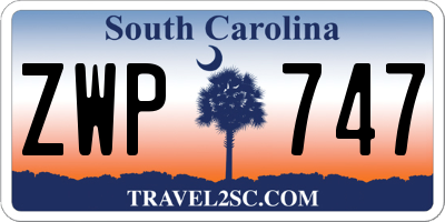 SC license plate ZWP747