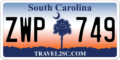 SC license plate ZWP749