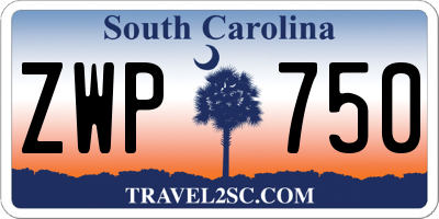 SC license plate ZWP750