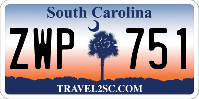 SC license plate ZWP751