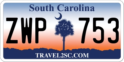 SC license plate ZWP753