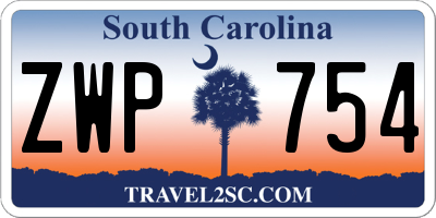 SC license plate ZWP754