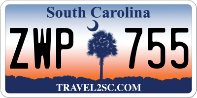 SC license plate ZWP755