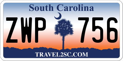 SC license plate ZWP756