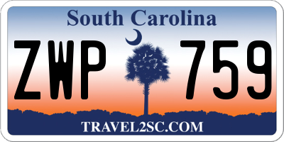 SC license plate ZWP759