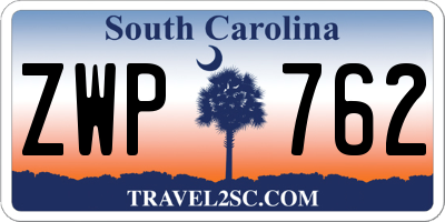 SC license plate ZWP762