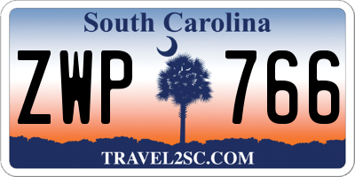 SC license plate ZWP766