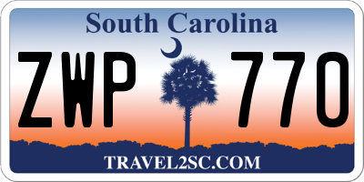 SC license plate ZWP770
