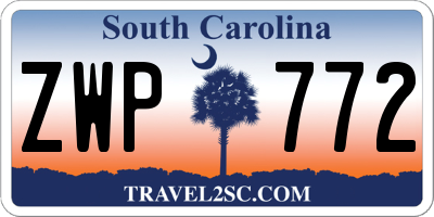 SC license plate ZWP772
