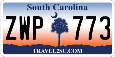 SC license plate ZWP773