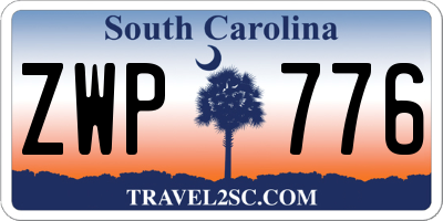 SC license plate ZWP776