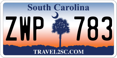 SC license plate ZWP783