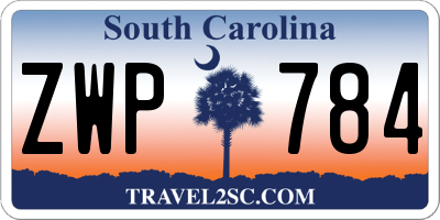 SC license plate ZWP784