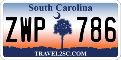 SC license plate ZWP786