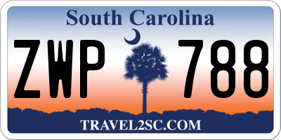 SC license plate ZWP788