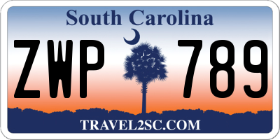 SC license plate ZWP789