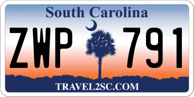 SC license plate ZWP791
