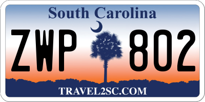 SC license plate ZWP802