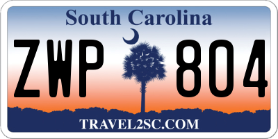 SC license plate ZWP804