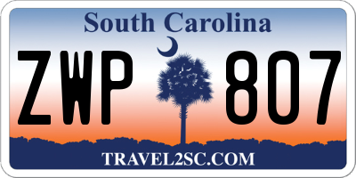SC license plate ZWP807