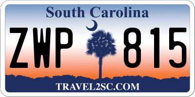 SC license plate ZWP815