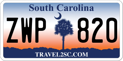 SC license plate ZWP820