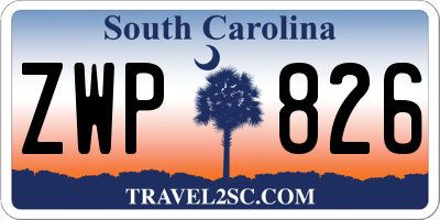 SC license plate ZWP826
