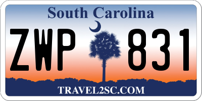 SC license plate ZWP831