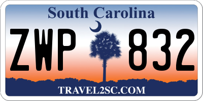 SC license plate ZWP832