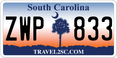 SC license plate ZWP833