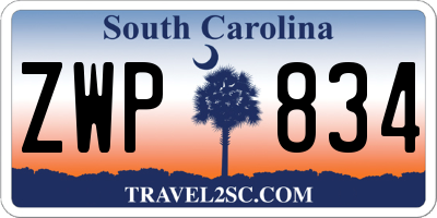 SC license plate ZWP834