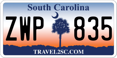 SC license plate ZWP835