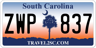 SC license plate ZWP837