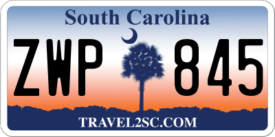 SC license plate ZWP845