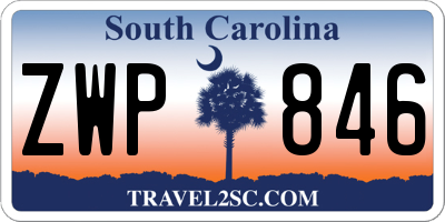 SC license plate ZWP846