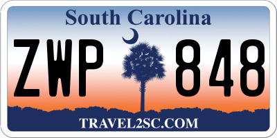 SC license plate ZWP848