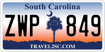 SC license plate ZWP849