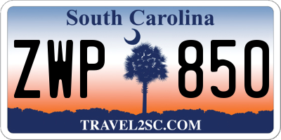 SC license plate ZWP850