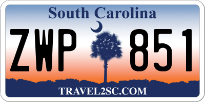 SC license plate ZWP851