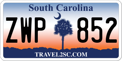 SC license plate ZWP852