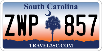 SC license plate ZWP857