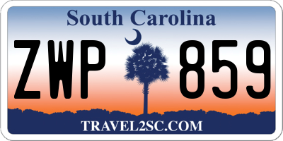 SC license plate ZWP859