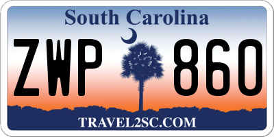 SC license plate ZWP860