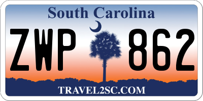 SC license plate ZWP862