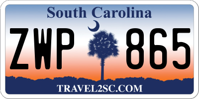 SC license plate ZWP865